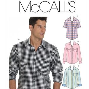 McCall's Sewing Pattern Men's Button-Down Shirts M6044 SIZES SM-LARGE